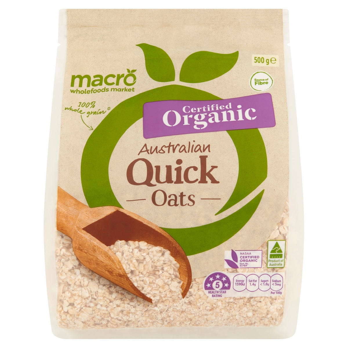 Macro Organic Australian Quick Oats 500g