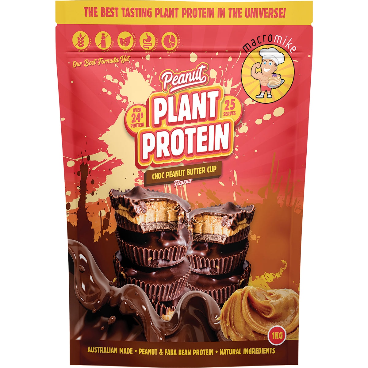 Macro Mike Peanut Plant Protein Choc Butter Cup 1kg Australia