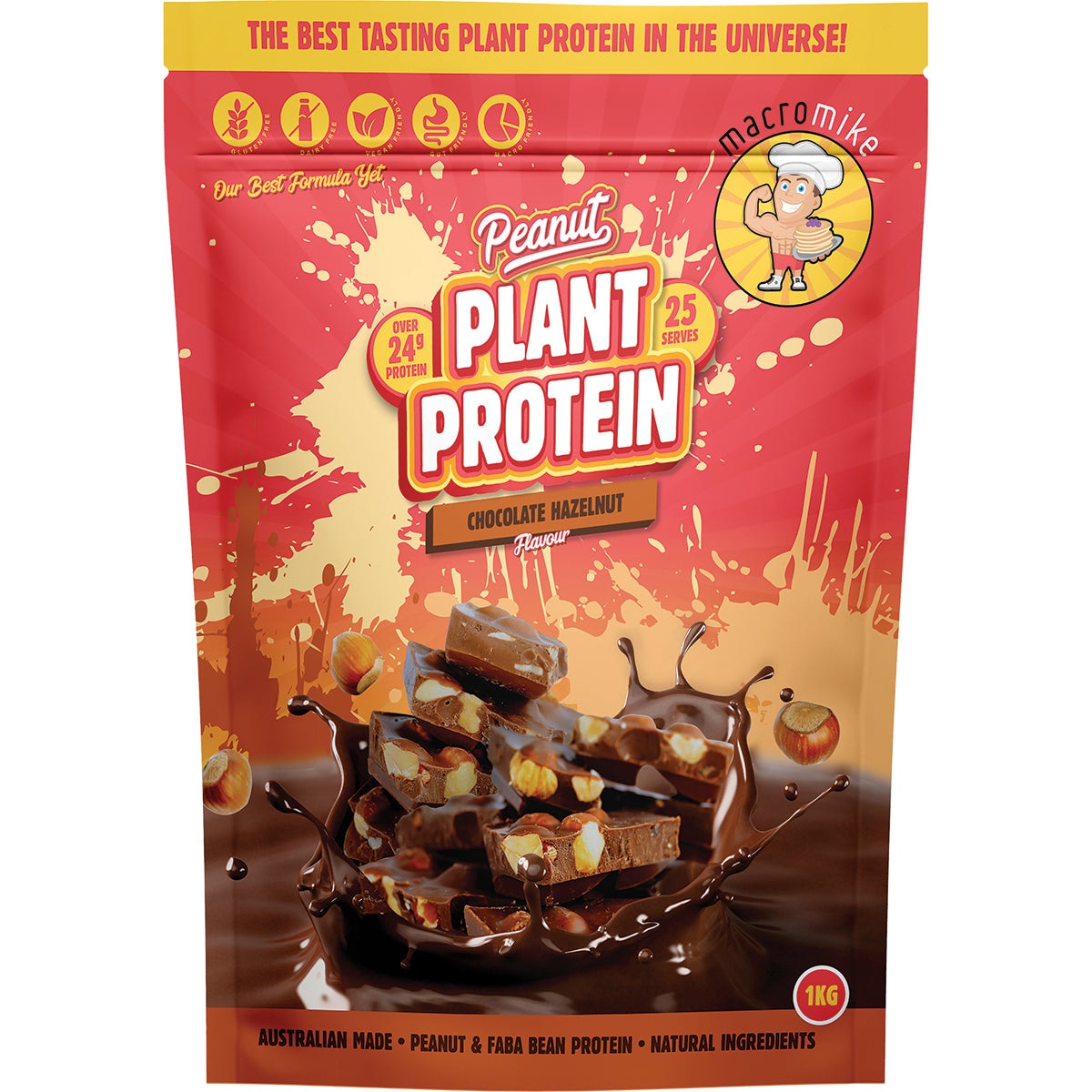 Macro Mike Peanut Plant Protein Chocolate Hazelnut 1kg Australia