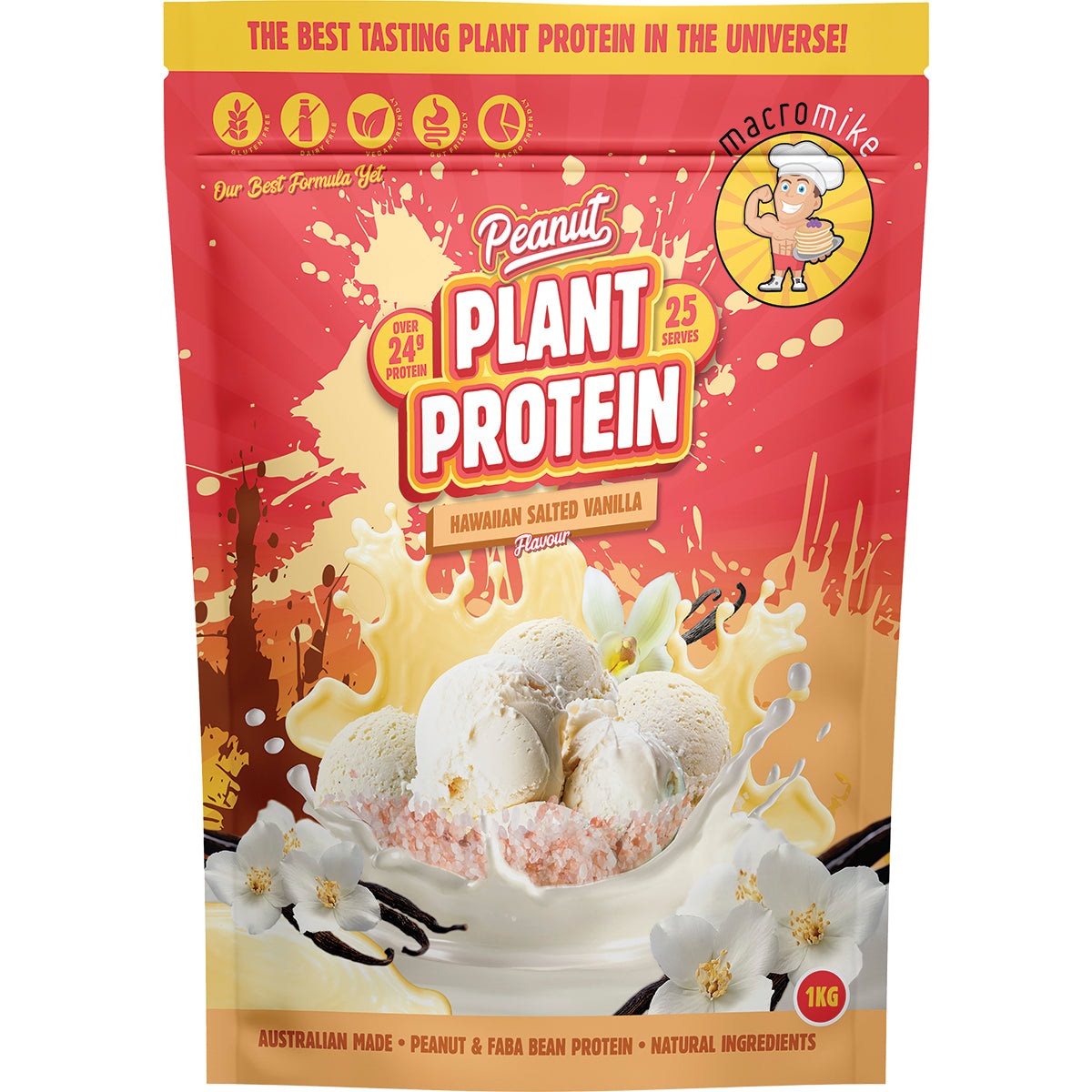 Macro Mike Peanut Plant Protein Hawaiian Salted Vanilla 1kg Australia
