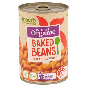 Macro Organic Baked Beans In Tomato Sauce 420g