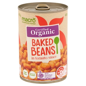 Macro Organic Baked Beans In Tomato Sauce 420g