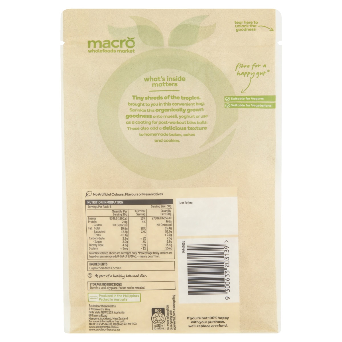 Macro Organic Shredded Coconut 200g