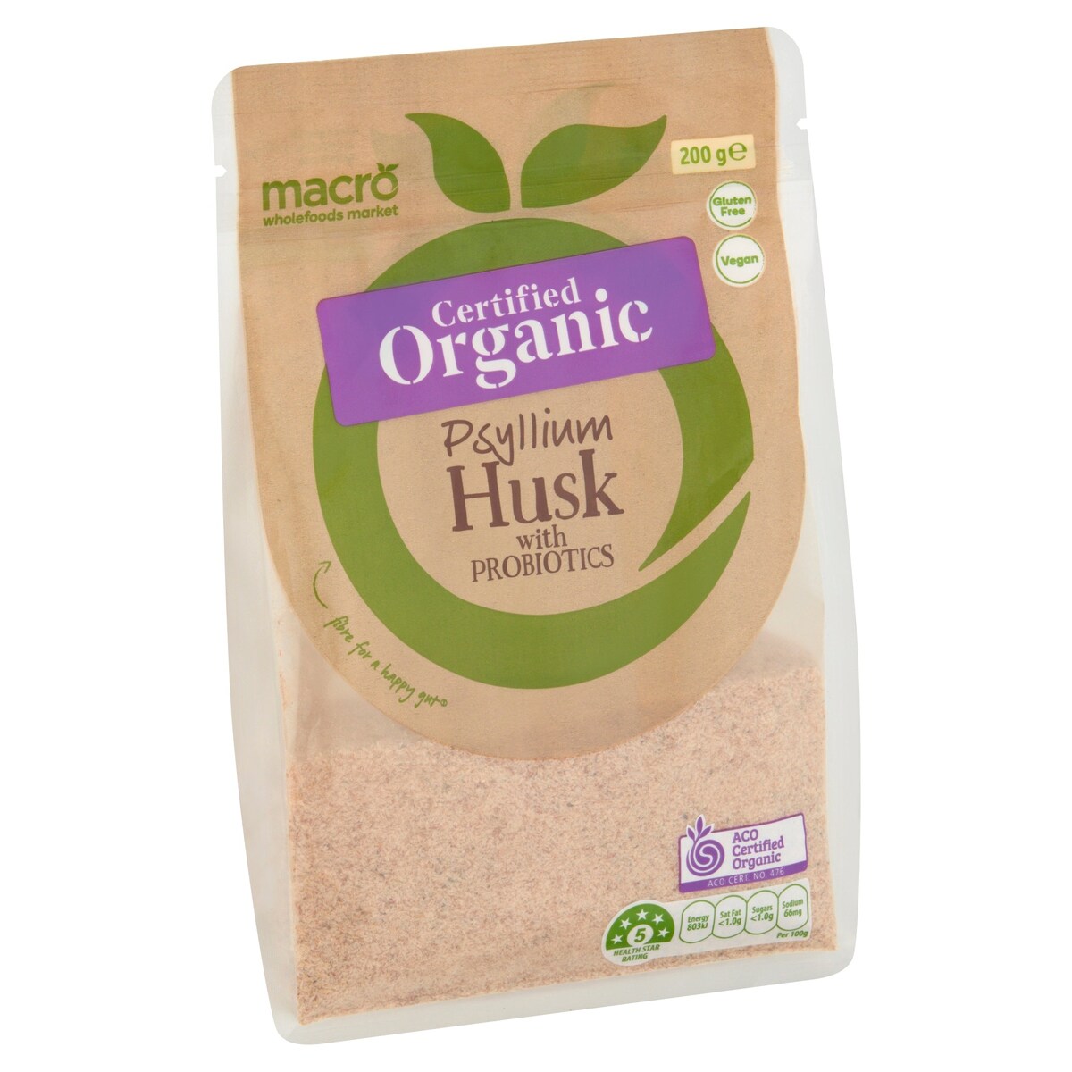 Macro Organic Psyllium Husk With Probiotics 200g