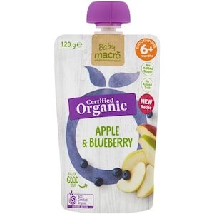 Macro Organic 6 Months+ Apple & Blueberry 120g