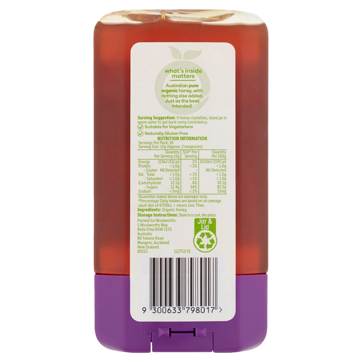 Macro Organic Pure Australian Honey 400g