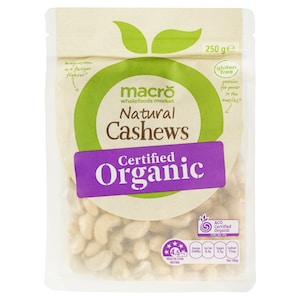 Macro Organic Natural Cashews 250g