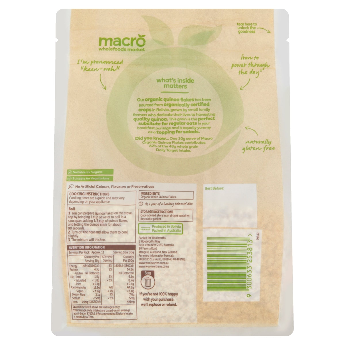 Macro Organic Quinoa Flakes 350g
