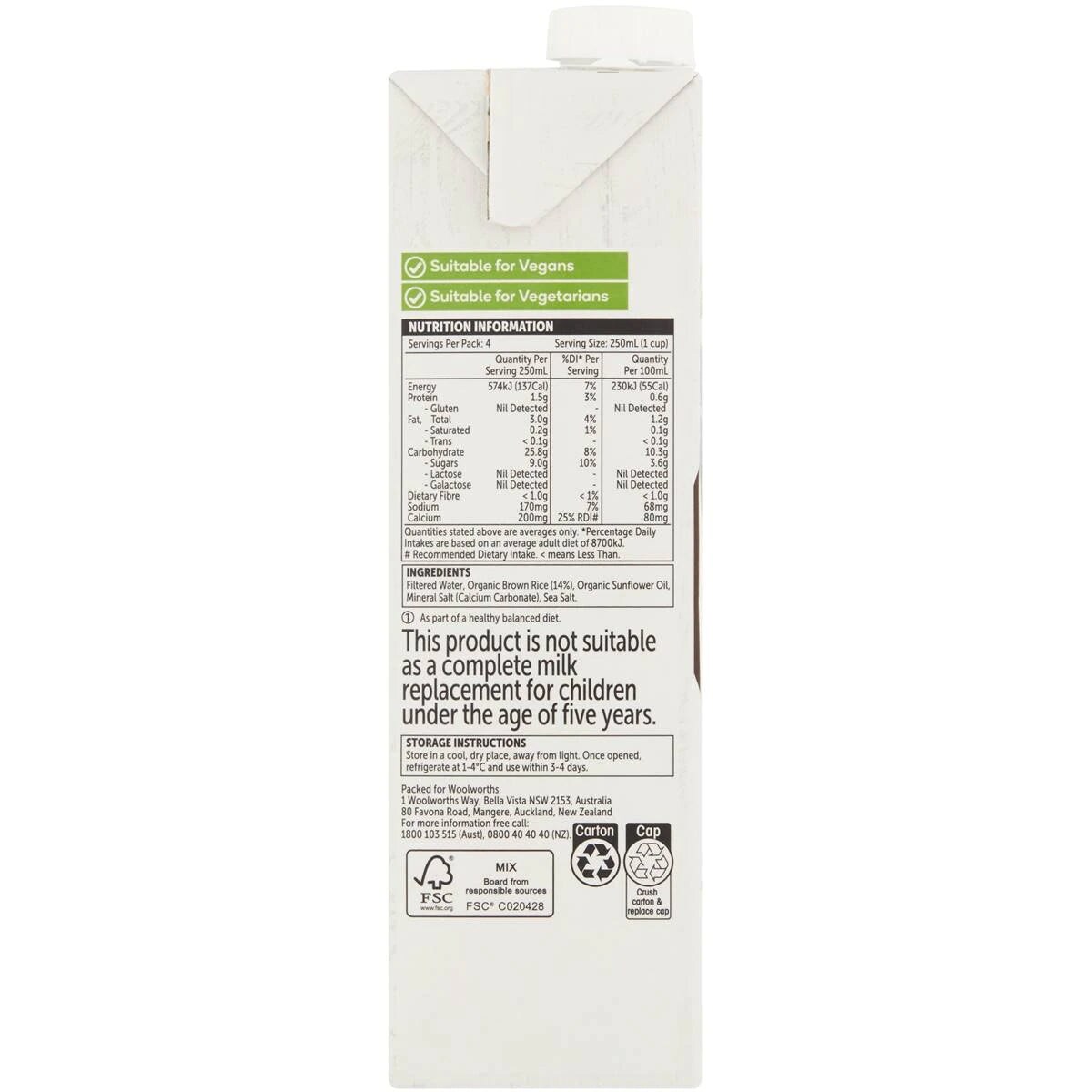 Macro Organic Rice Milk 1L