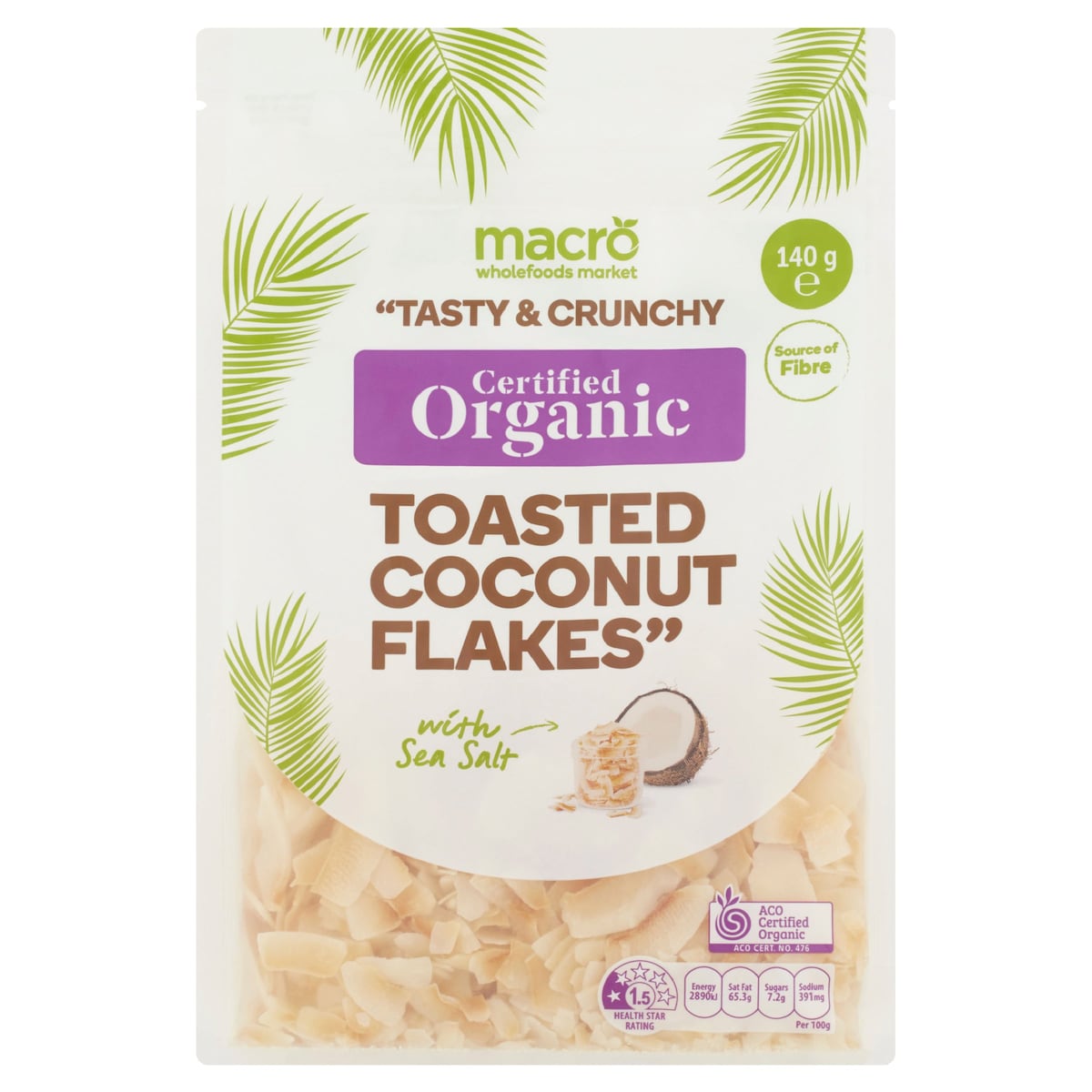 Macro Organic Toasted Coconut Flakes 140g