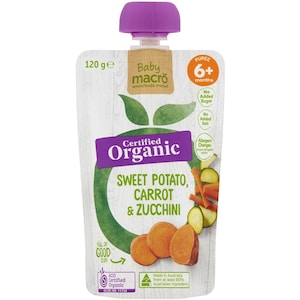 Macro Organic 6 Months+ Sweet Potato Carrot & Zucchini 120g