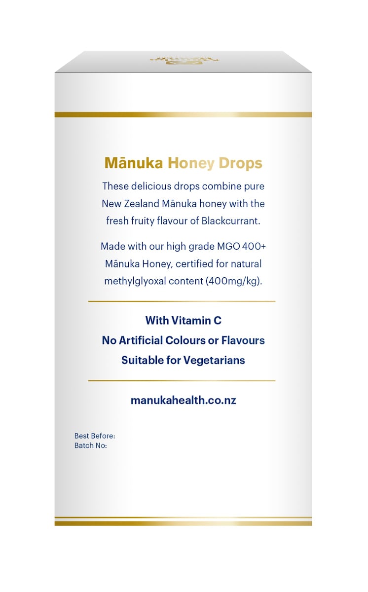 Manuka Health MGO 400+ Manuka Honey Drops Blackcurrant 65g