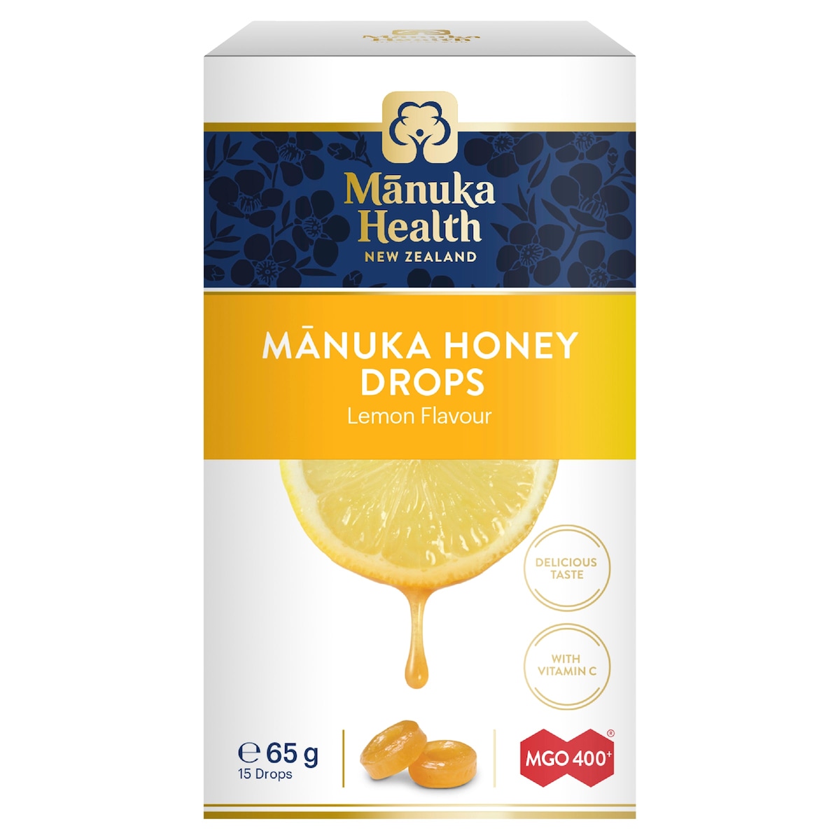 Manuka Health MGO 400+ Manuka Honey Drops Lemon 65g