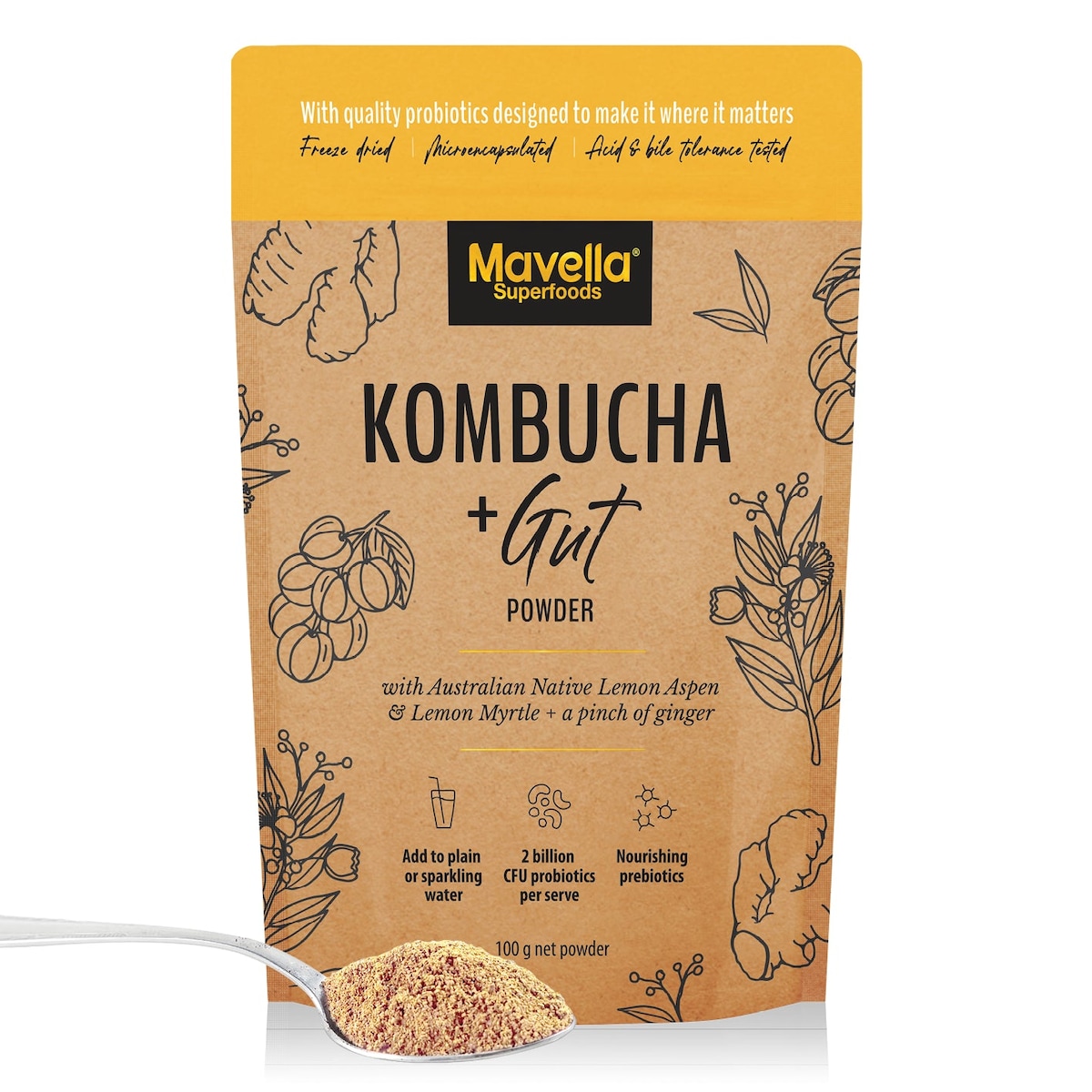 Mavella Superfoods Kombucha + Gut 100g