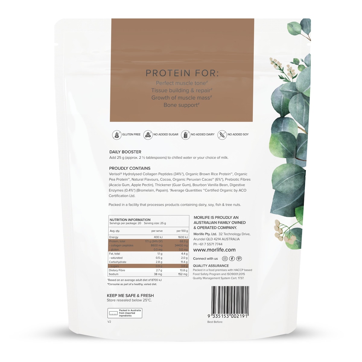Morlife Beauty Protein Double Choc 500g