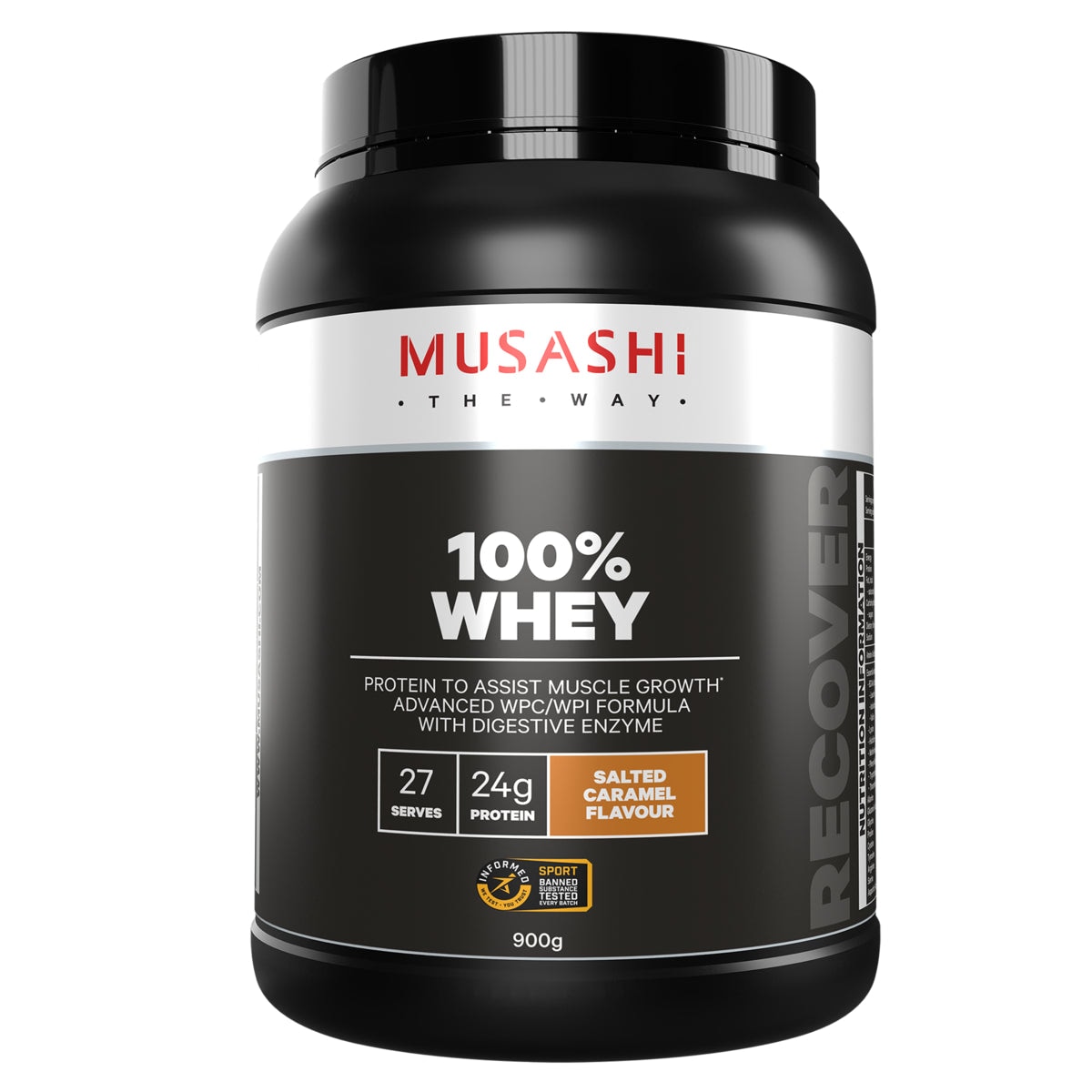 Musashi 100% Whey Protein Powder Salted Caramel Milkshake 900g Australia