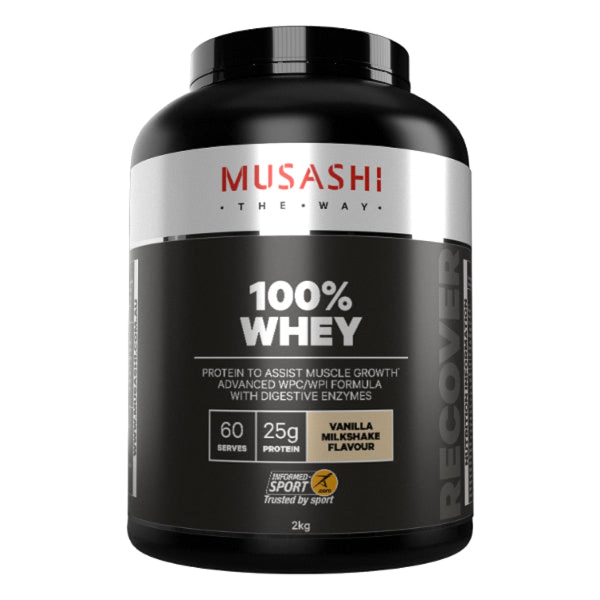 Musashi 100% Whey Protein Powder Vanilla Milkshake 2kg Australia