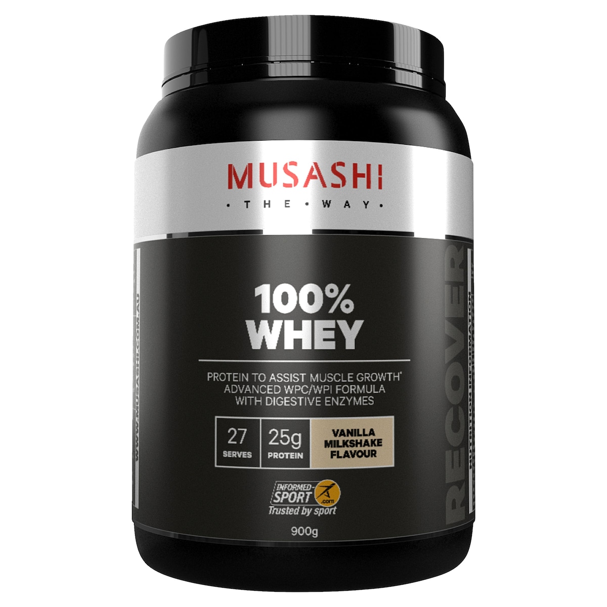 Musashi 100% Whey Protein Powder Vanilla Milkshake 900g Australia