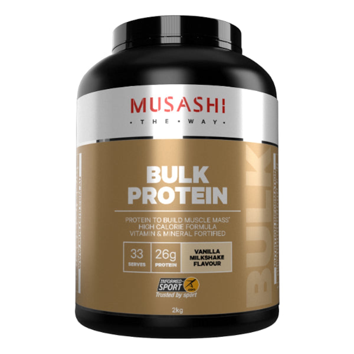 Musashi Bulk Protein Powder Vanilla Milkshake 2kg Australia
