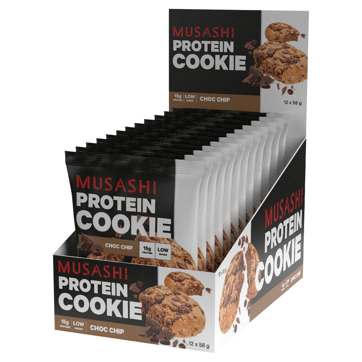 Musashi Choc Chip Protein Cookie 12 x 58g Australia