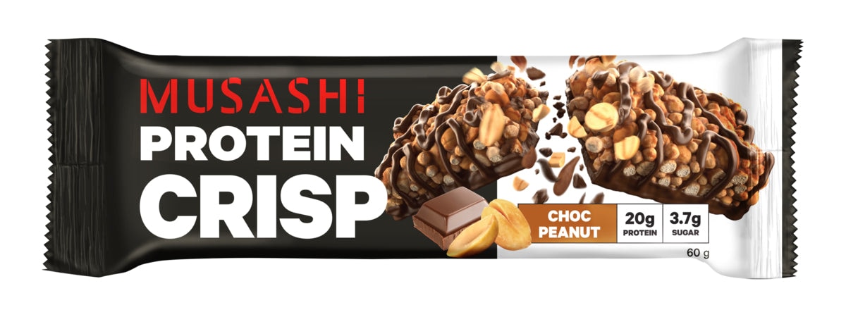 Musashi Choc Peanut Protein Crisp Bar 12 x 60g