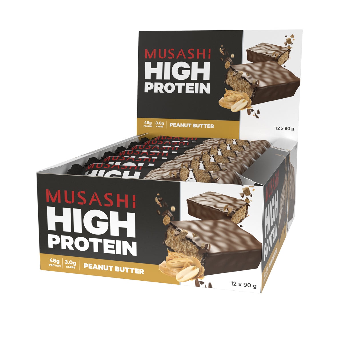 Musashi High Protein Bar Peanut Butter 12 x 90g Australia