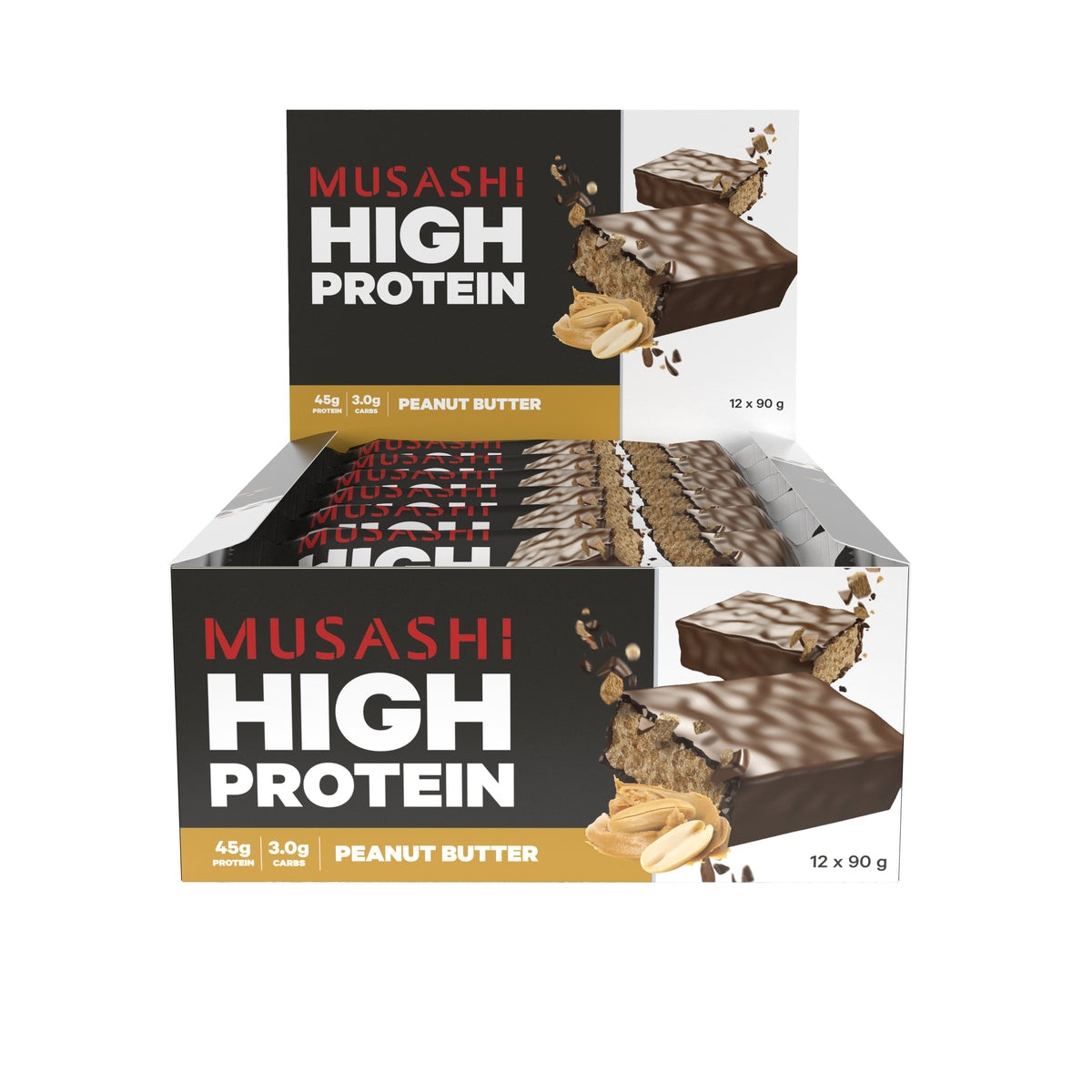 Musashi High Protein Bar Peanut Butter 12 x 90g