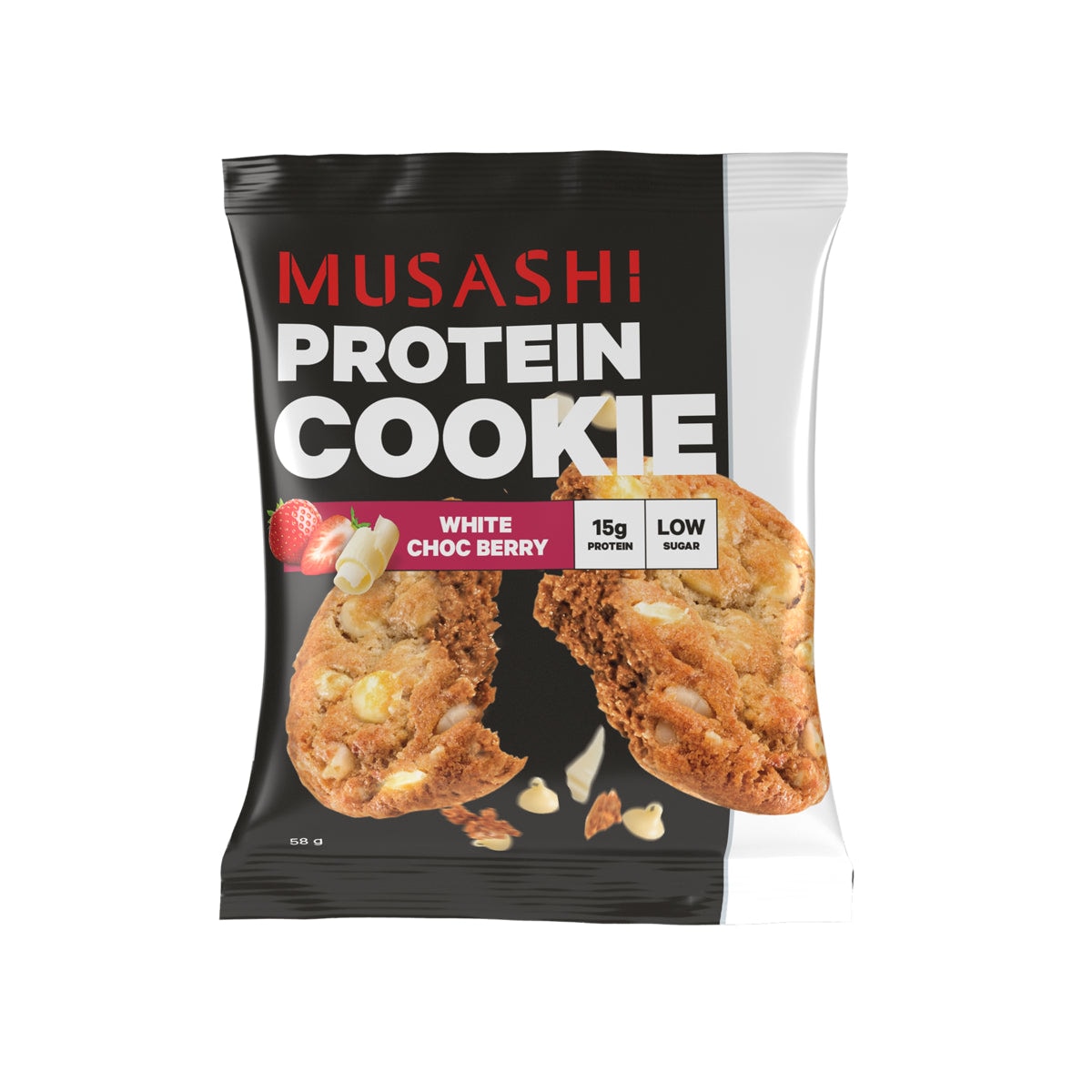 Musashi White Choc Berry Protein Cookie 12 x 58g