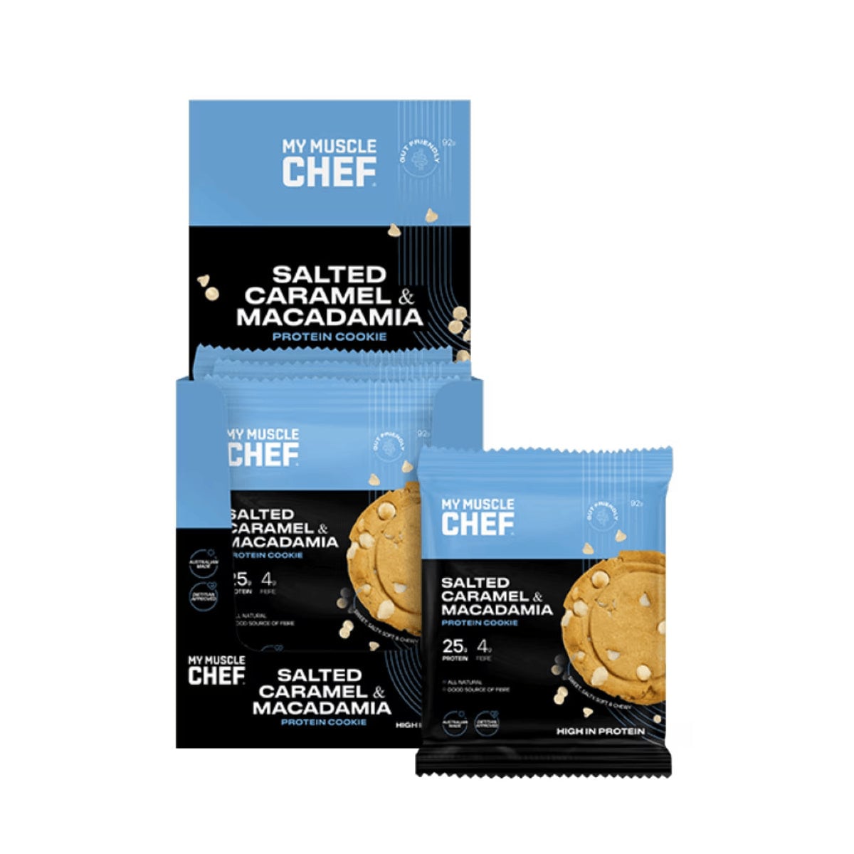 My Muscle Chef Protein Cookie Salted Caramel & Macadamia 12 x 92g