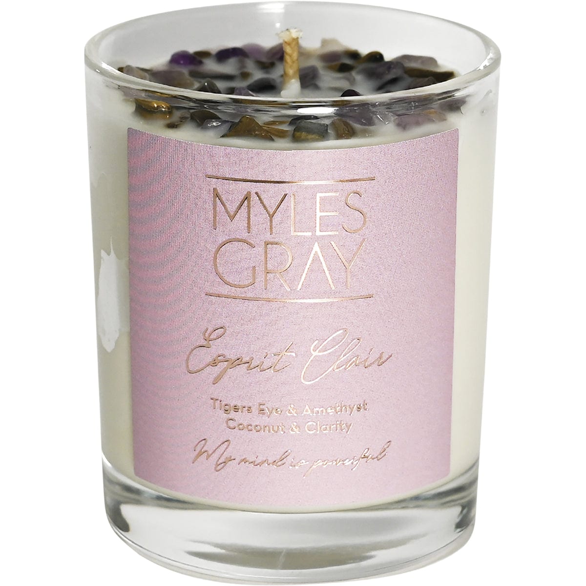 Myles Gray Crystal Infused Soy Candle Mini Coconut & Clarity