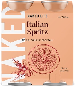 Naked Life Non-Alcoholic Cocktail Italian Spritz 4x250ml