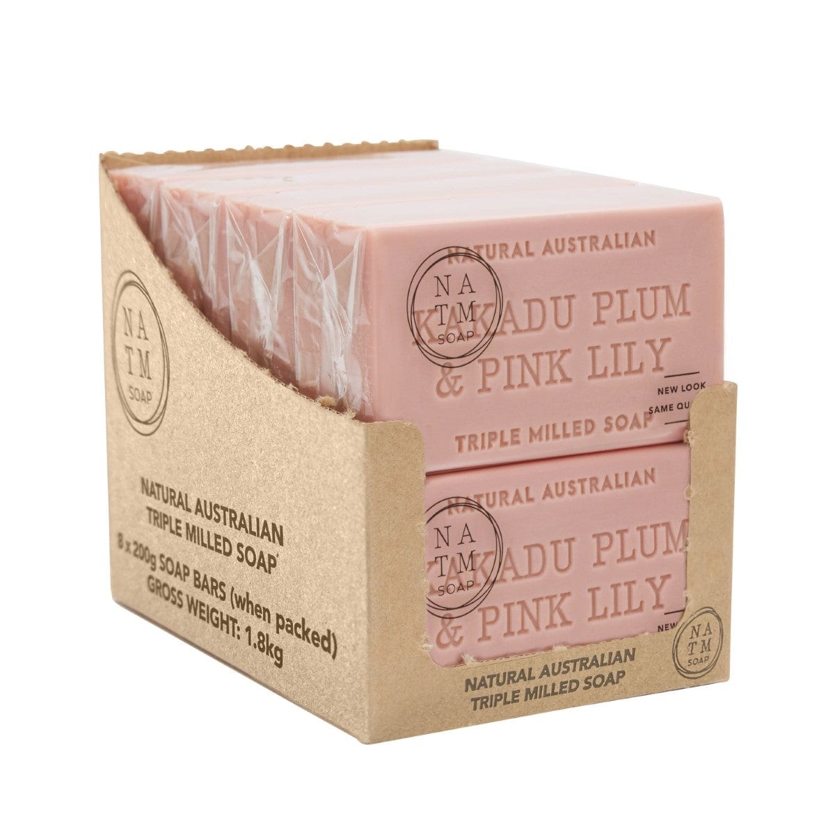 Natural Australian Triple Milled Kakadu Plum & Pink Lily Soap 8 x 200g