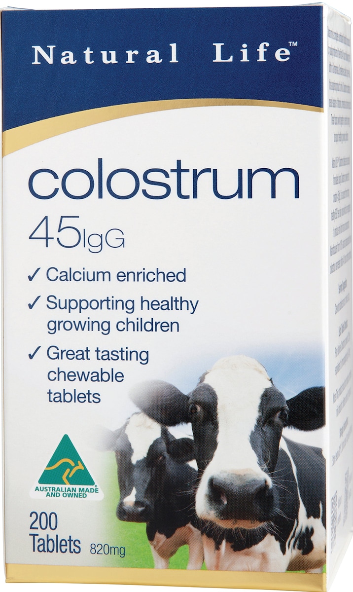 Natural Life Colostrum 45mg IgG 200 chewable tablets