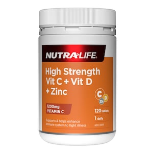 Nutra-Life Vitamin C 1200 + D + Zinc 120 Tablets