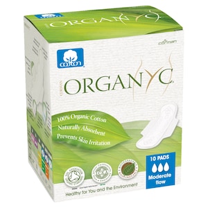 Organyc Ultra Thin Pads Moderate Flow Wings 10 Pack