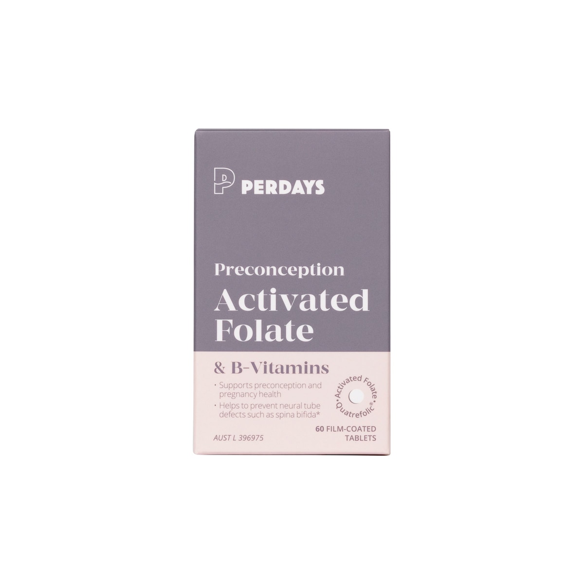 Perdays Preconception Activated Folate & B-Vitamins 60 Tablets