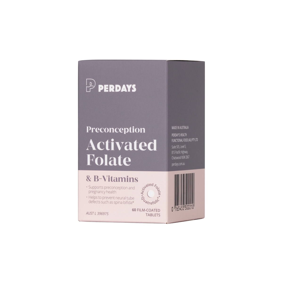 Perdays Preconception Activated Folate & B-Vitamins 60 Tablets
