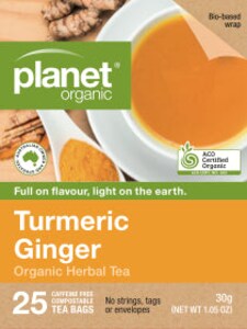 Planet Organic Turmeric Ginger 25 Tea Bags