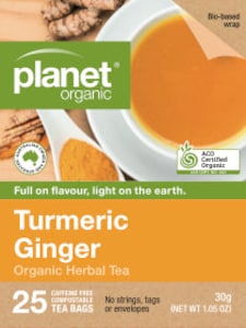 Planet Organic Turmeric Ginger 25 Tea Bags