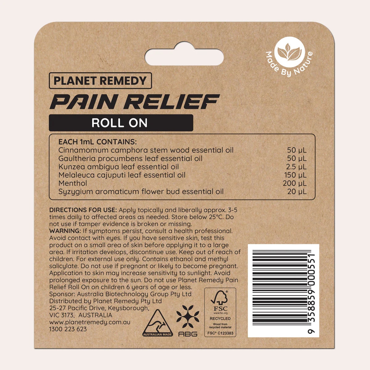Planet Remedy Pain Relief Roll On 8ml