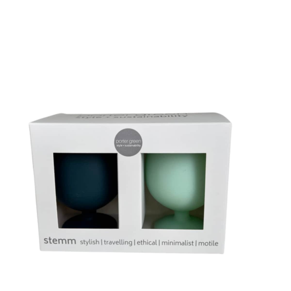 Porter Green Stemm Unbreakable Silicone Wine Glass Set Ardrossan 2x250ml