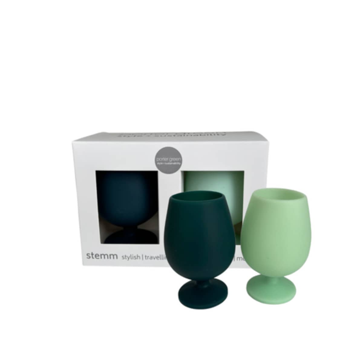 Porter Green Stemm Unbreakable Silicone Wine Glass Set Ardrossan 2x250ml