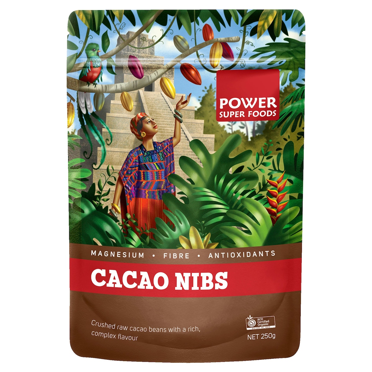 Power Super Foods Raw Cacao Nibs Origin 250g