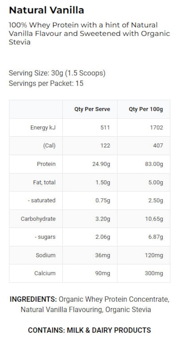 Proganics Organic Whey Protein Vanilla 450g