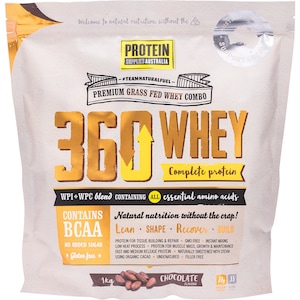 Protein Supplies Australia 360 Whey Protein Powder Chocolate 1kg