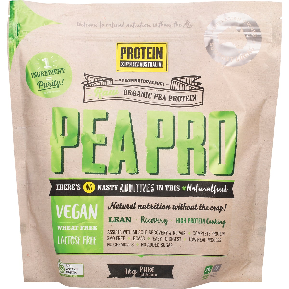 Protein Supplies Australia PeaPro Vegan Pea Protein Unflavoured 1kg Australia