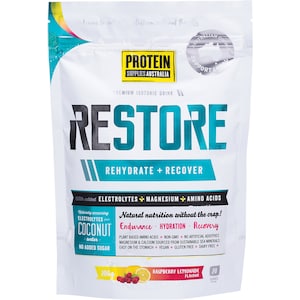 Protein Supplies Australia Restore Hydration Recovery Raspberry Lemonade 200g
