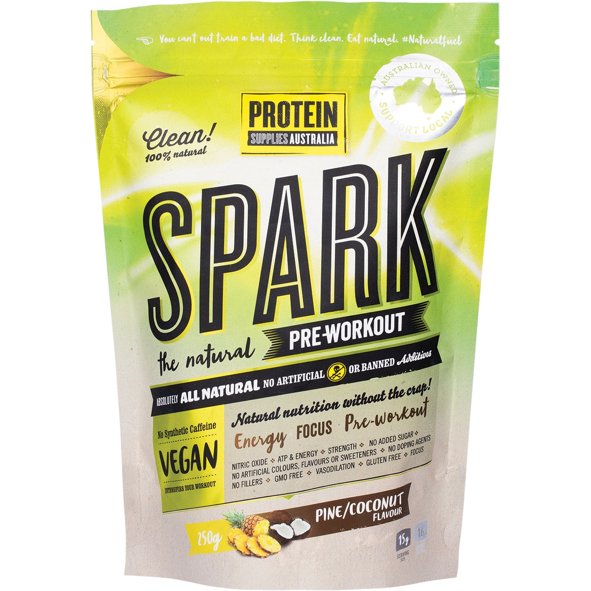 Protein Supplies Australia Spark Pre-workout Pine Coconut 250g