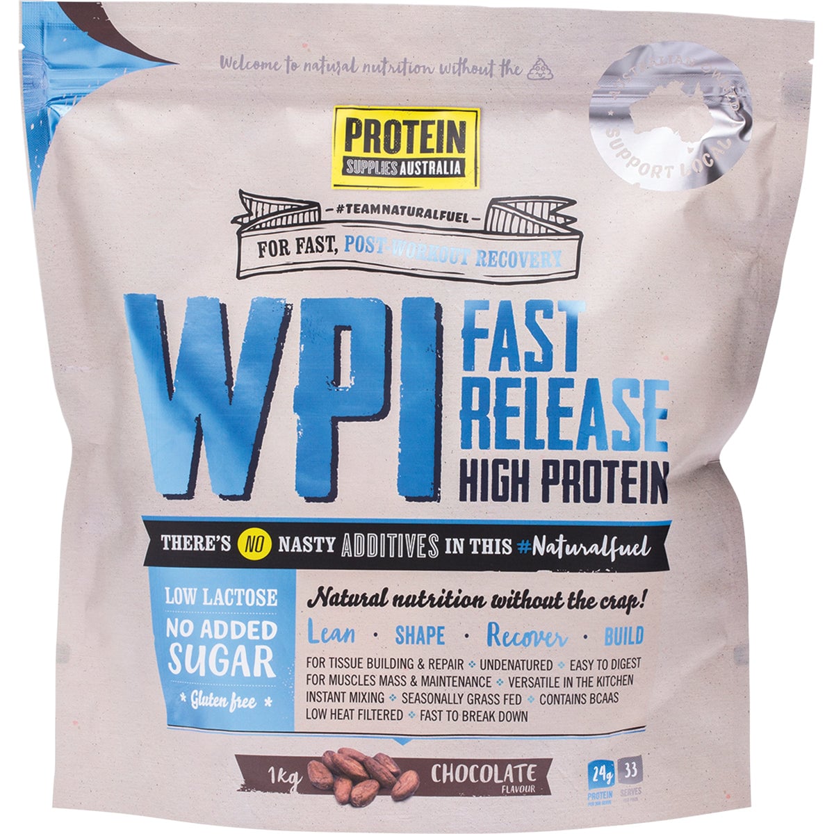 Protein Supplies Australia Whey Protein Isolate Chocolate 1kg