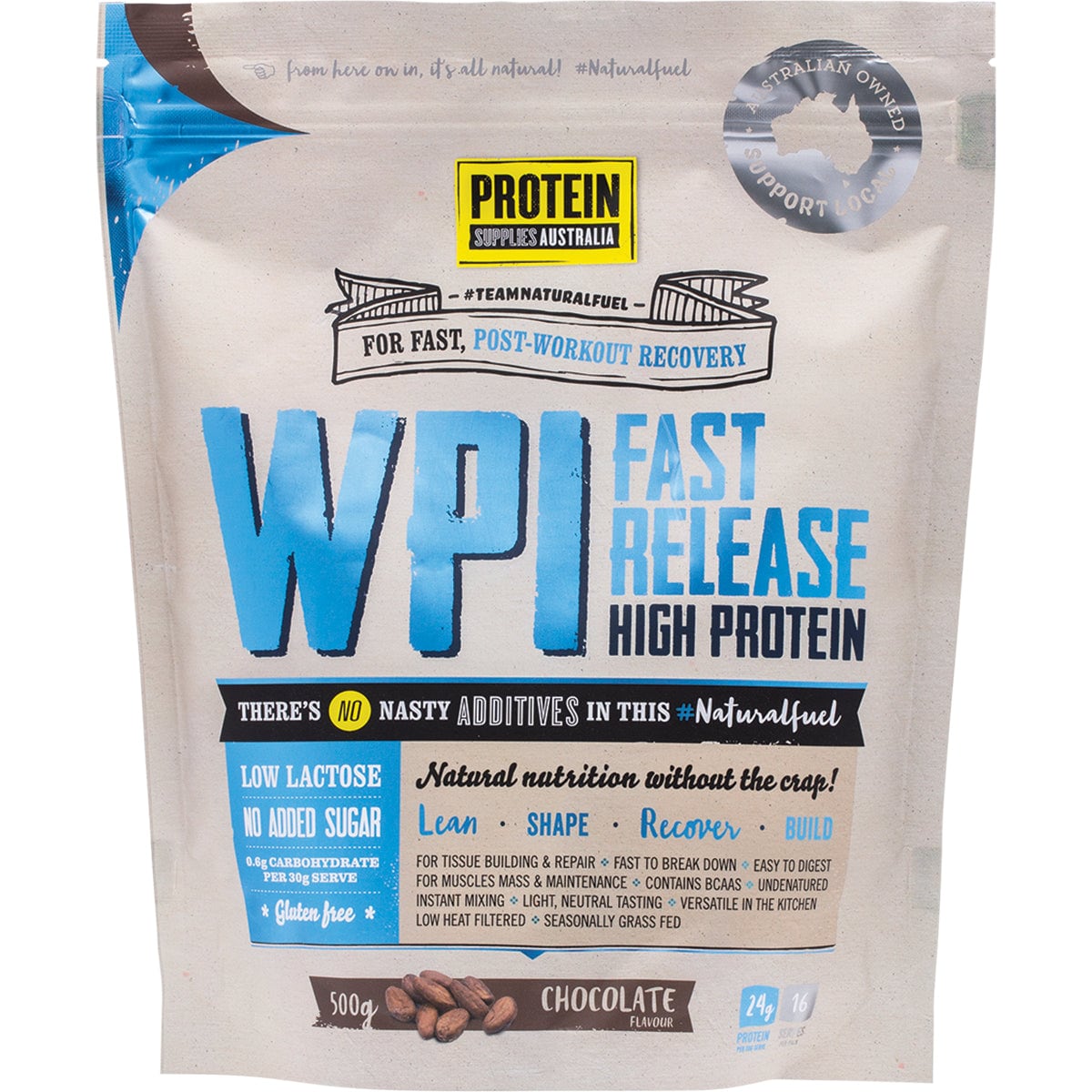 Protein Supplies Australia Whey Protein Isolate Chocolate 500g